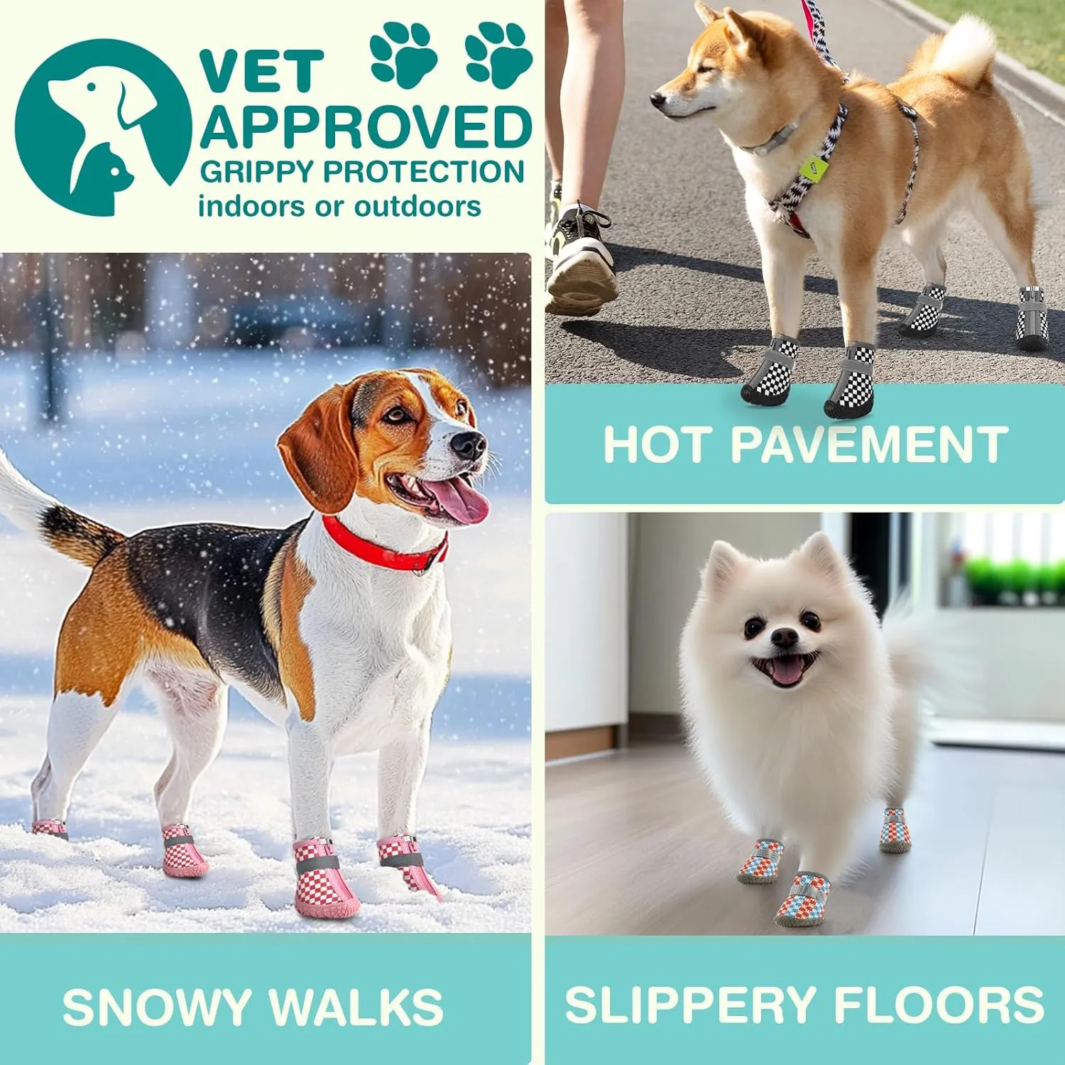 Small Dog Shoes, Breathable Puppy Boots & Paw Protectors for Winter Snow, Summer Hot Pavement, Dog Booties with Anti-Slip Rubber Soles for Hardwood Floors Lake Blue Size 2