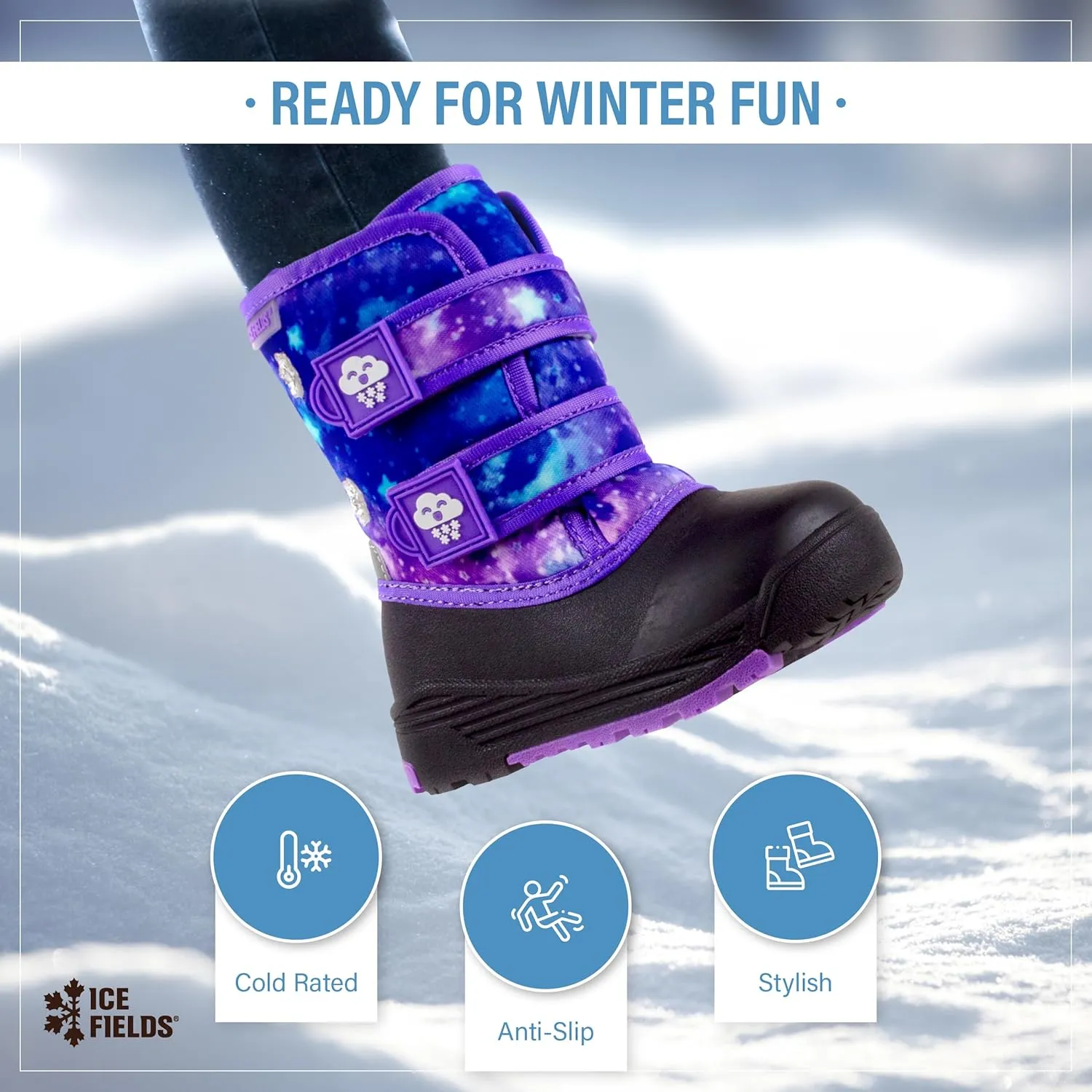 Snow 2 Toddler Little Kids Snow Winter Boots, Warm, Waterproof Shell, Fleece-Lined Shoes
