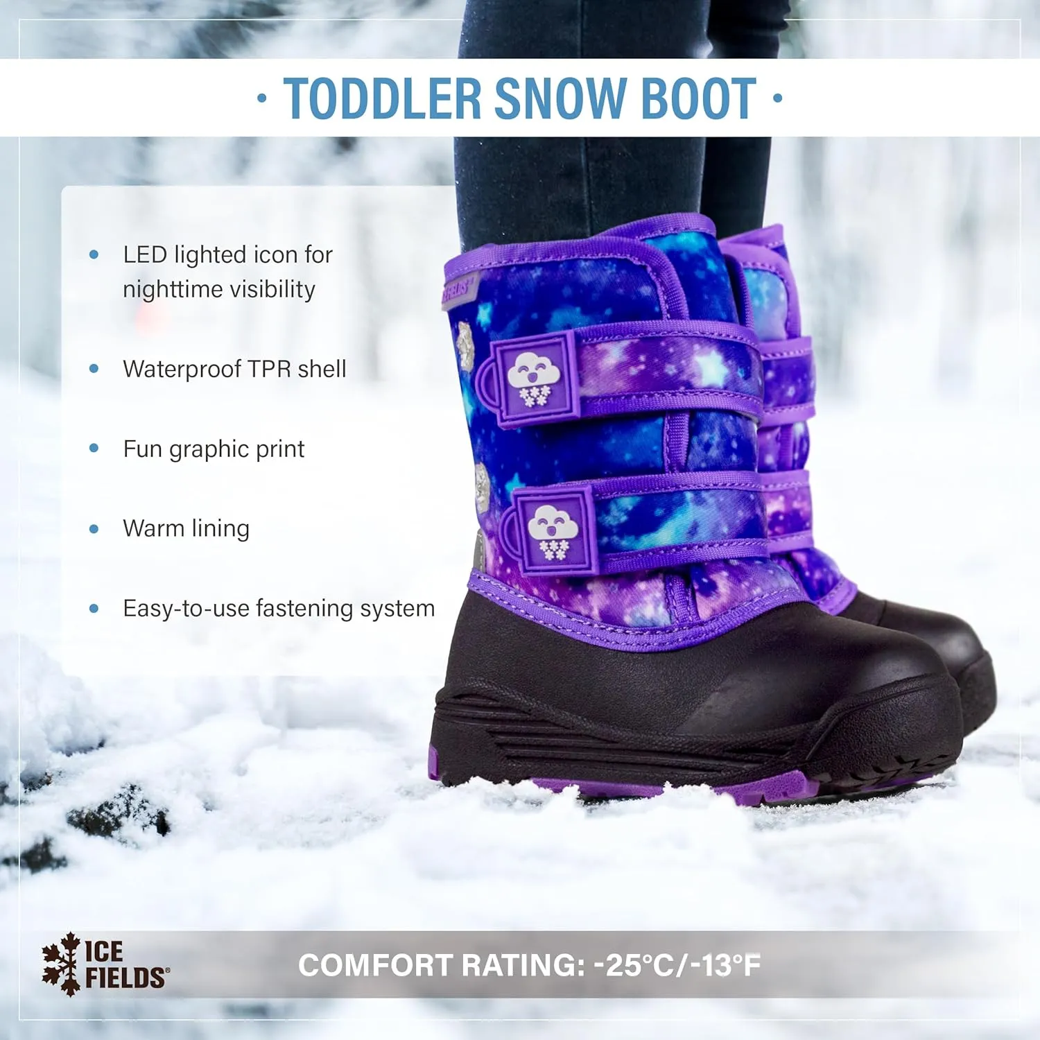 Snow 2 Toddler Little Kids Snow Winter Boots, Warm, Waterproof Shell, Fleece-Lined Shoes
