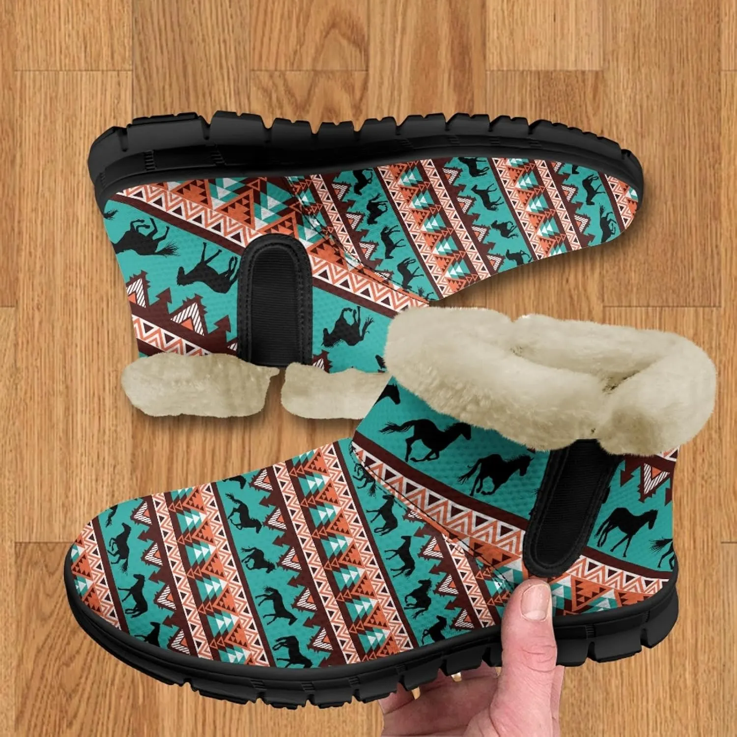 Snow Boots for Women -Fashion Winter Warm Snow Boots Anti-Slip outdoor Furry bootie for men women