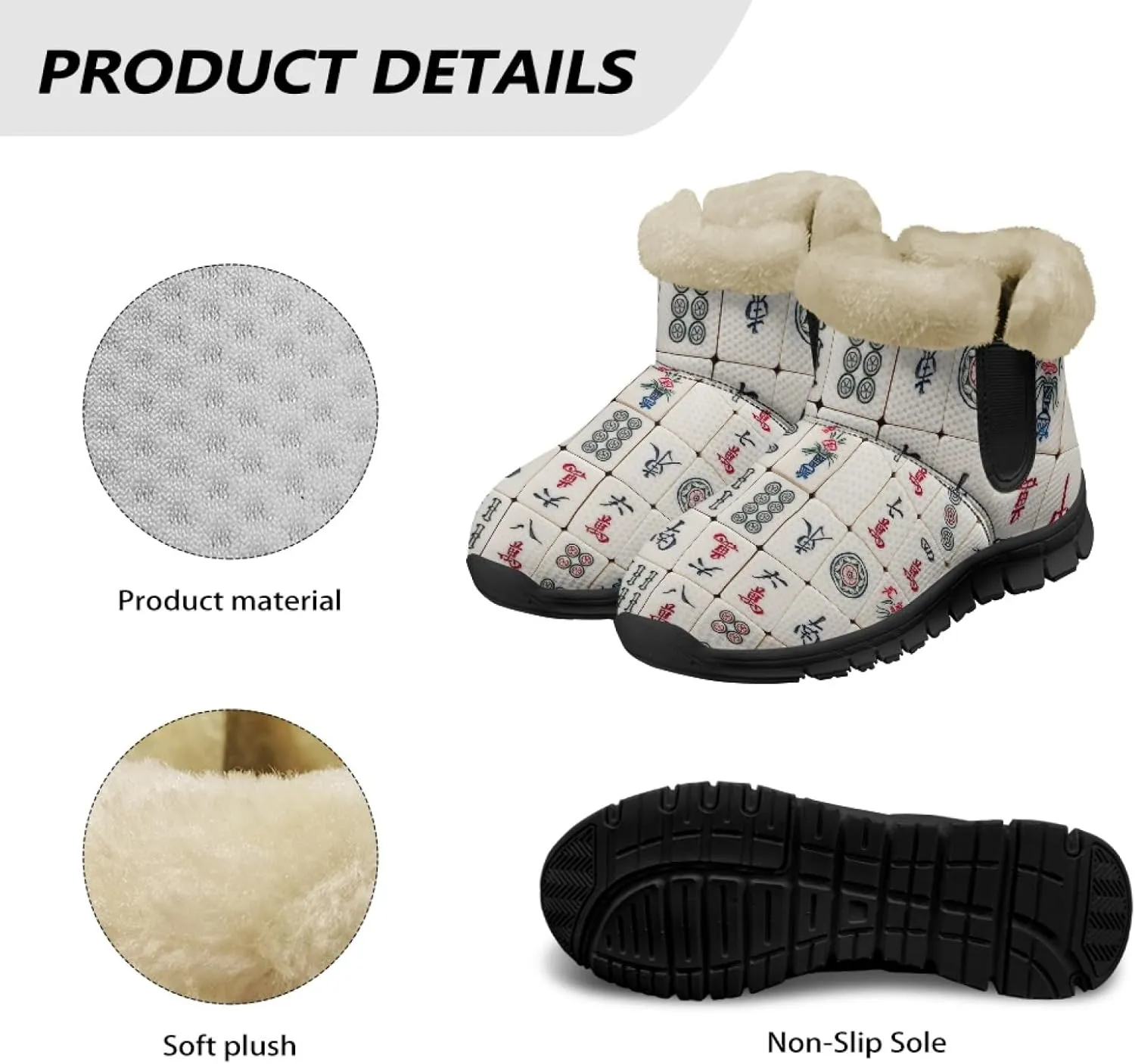 Snow Boots for Women -Fashion Winter Warm Snow Boots Anti-Slip outdoor Furry bootie for men women