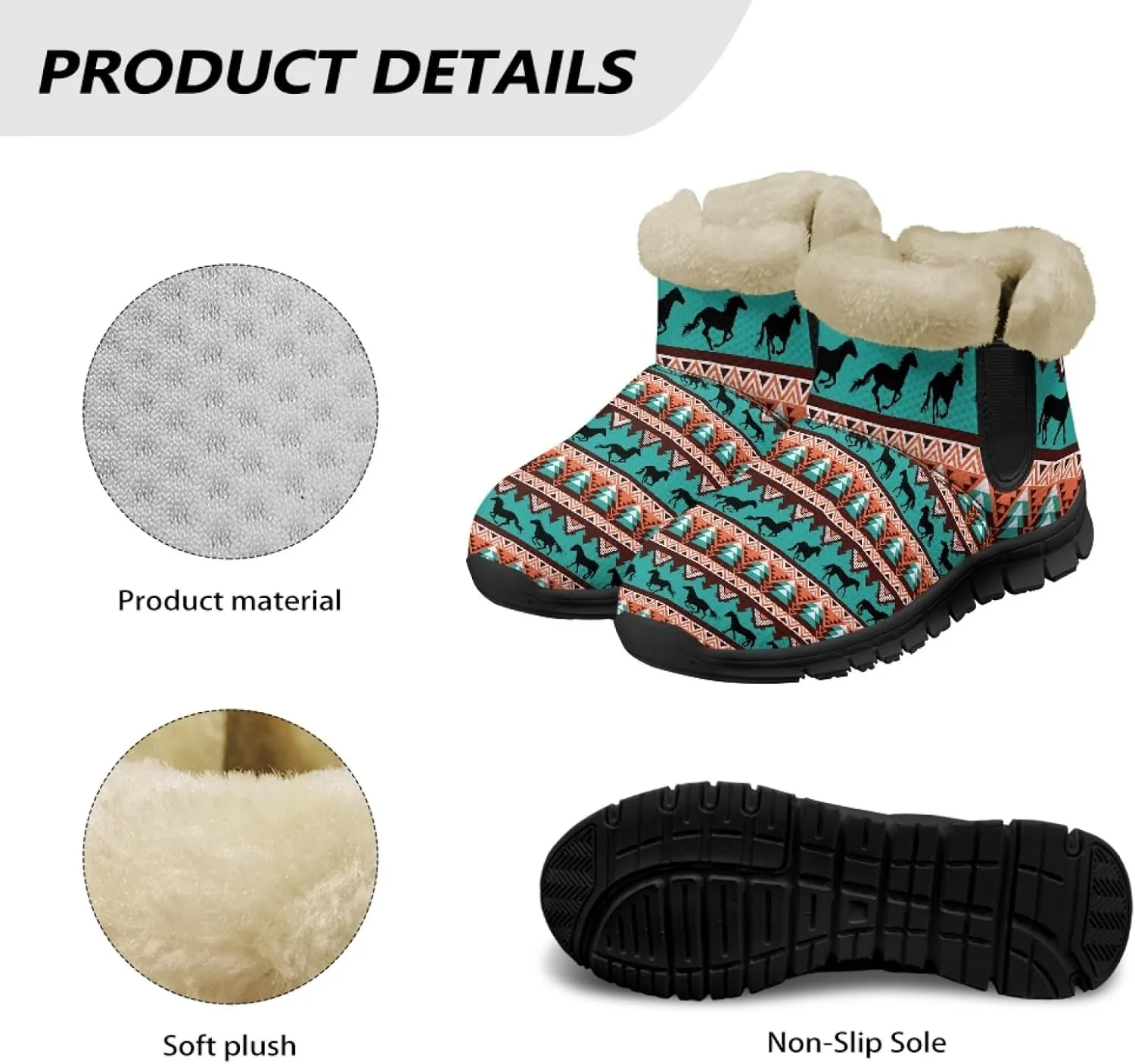 Snow Boots for Women -Fashion Winter Warm Snow Boots Anti-Slip outdoor Furry bootie for men women
