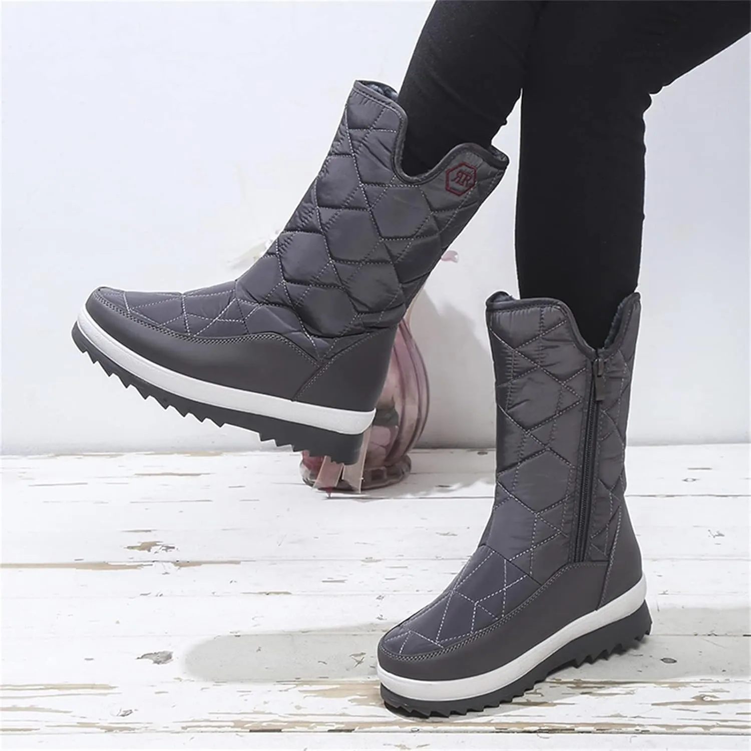 Snow Boots For Women Waterproof Winter Boots Slip On Hiking boots Lightweight Mid Calf Boots for Cold Weather