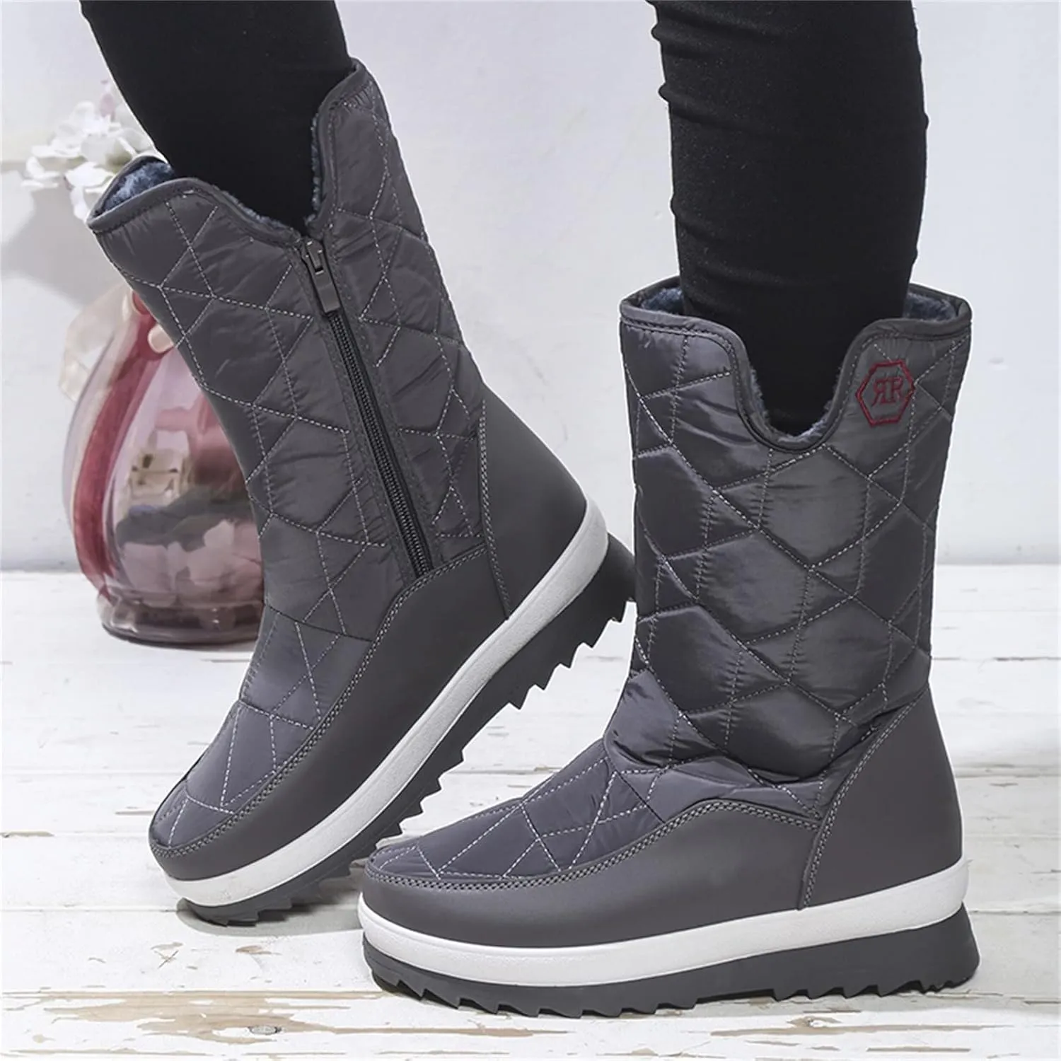Snow Boots For Women Waterproof Winter Boots Slip On Hiking boots Lightweight Mid Calf Boots for Cold Weather