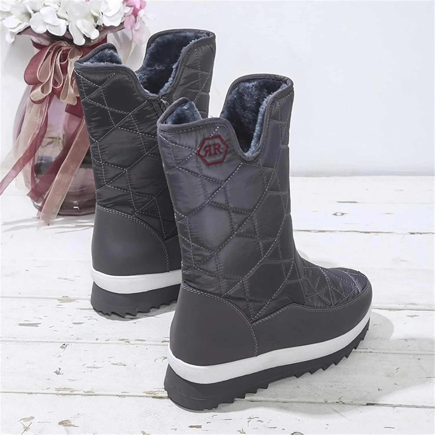 Snow Boots For Women Waterproof Winter Boots Slip On Hiking boots Lightweight Mid Calf Boots for Cold Weather