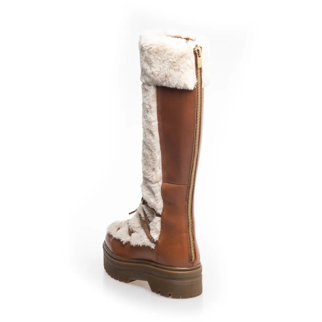 SNOW BY SNOW HIGH - COGNAC OFF-WHITE