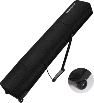 Snowboard Bag with Wheels, Fully Padded Ski Bag for Air Travel 1680D Waterproof Fabric, Rolling Ski Travel Bag for Flying, Durable, Large Capacity for Skis, Boots and Helmets