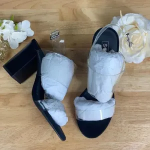 Sol Sana Transparent Strap Block Heel Sandals 37M