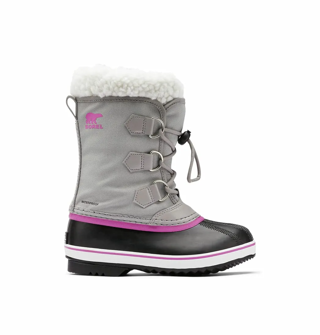 SOREL Children’s Yoot Pac Nylon Boot — Chrome Grey, Black — Waterproof Winter Boots — Size 10