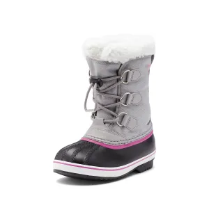 SOREL Children’s Yoot Pac Nylon Boot — Chrome Grey, Black — Waterproof Winter Boots — Size 10