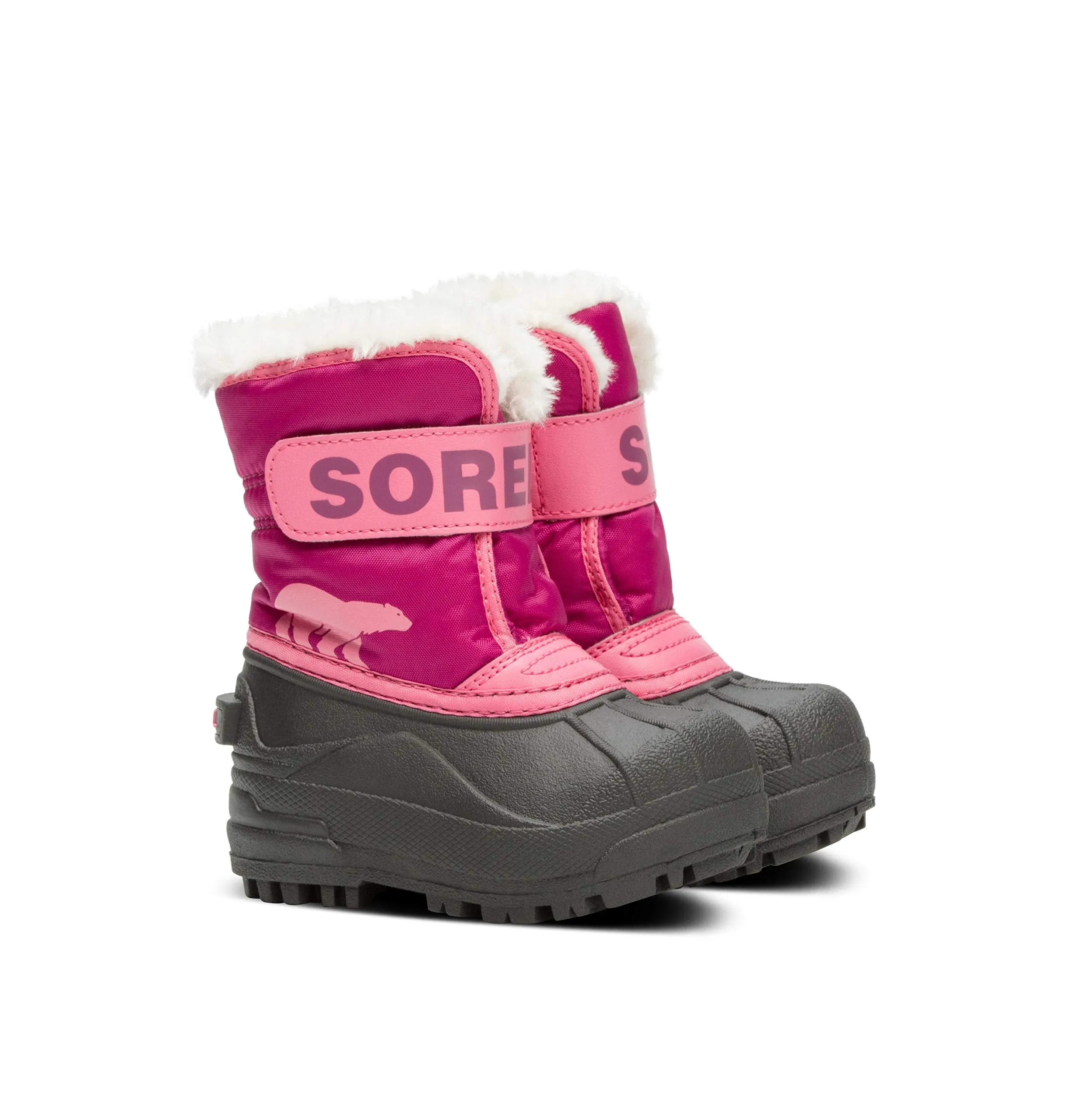 SOREL Youth Unisex Little Children's Snow Commander Boots - Tropic Pink, Deep Blush - Size 5