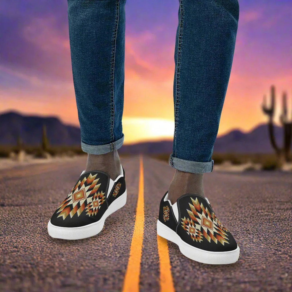 Southwest Collection Men's Slip-On Canvas Shoes Night Sky Pattern