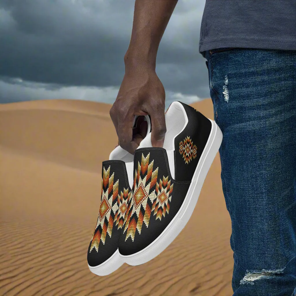 Southwest Collection Men's Slip-On Canvas Shoes Night Sky Pattern