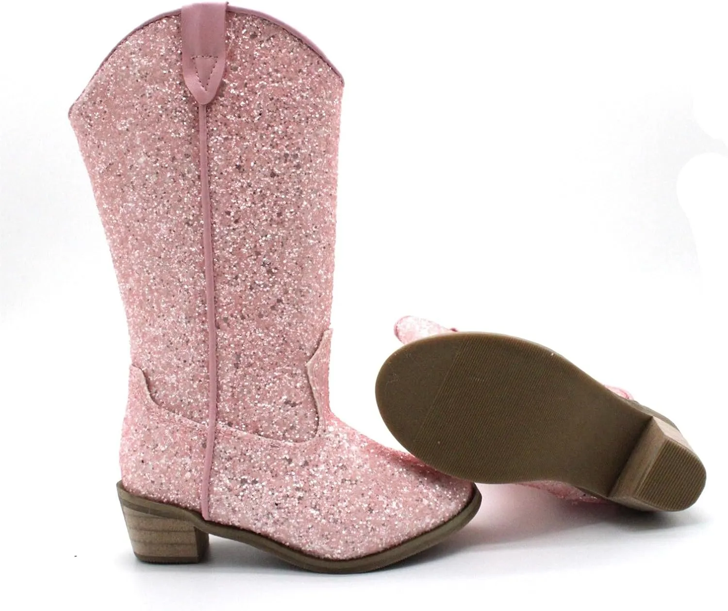 Sparkly Boots for Girls Cowboy Boots Square Toe Kids Boots Embroidered Western Boots Cow Girl Boots for Toddler