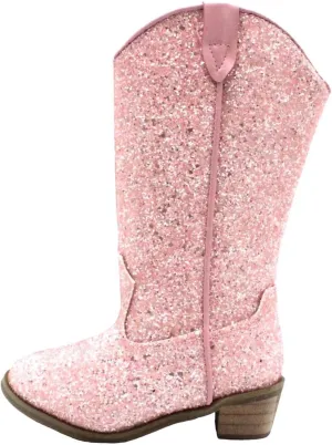 Sparkly Boots for Girls Cowboy Boots Square Toe Kids Boots Embroidered Western Boots Cow Girl Boots for Toddler