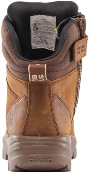 Steel Blue Men's Southern Cross Zip Scuff Steel Toe Safety Boot, Distressed Brown