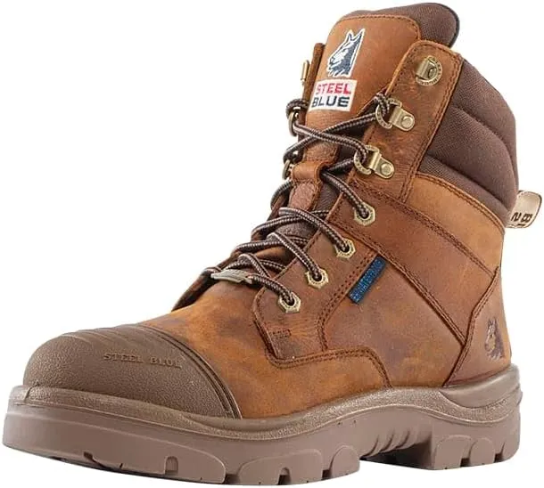 Steel Blue Men's Southern Cross Zip Scuff Steel Toe Safety Boot, Distressed Brown