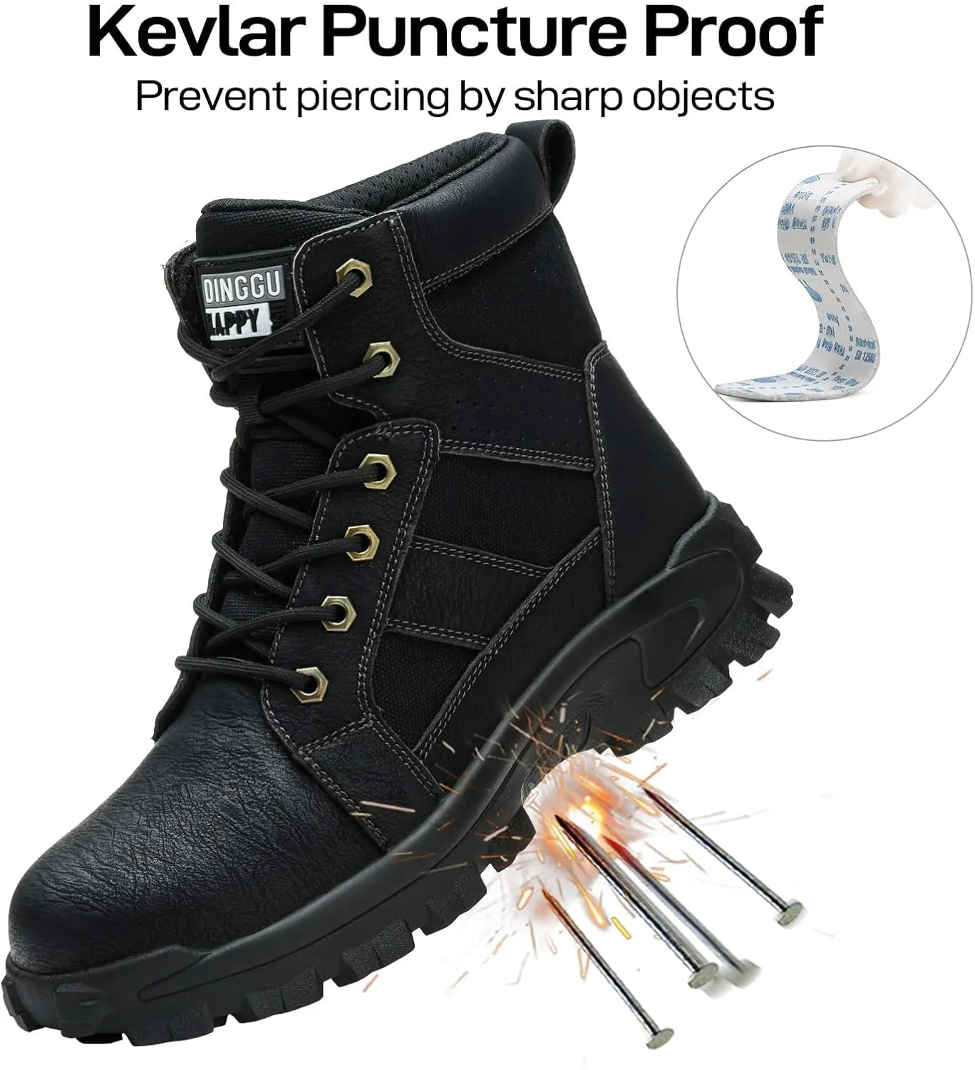 Steel Toe Boots for Men Comfortable Mens Work Boots Indestructible Construction Industrial Safety Boots