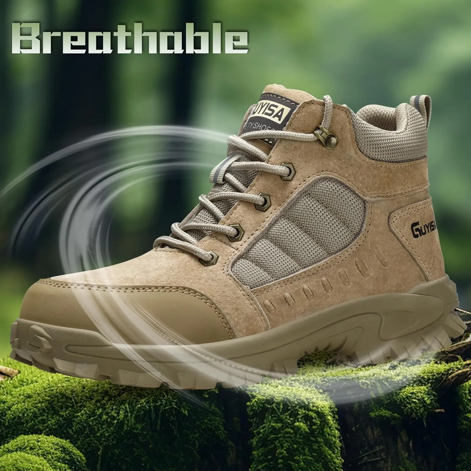 Steel Toe Boots for Men Indestructible Steel Toe Shoes Breathable High Top Work Boots for Men Lightweight Safety Shoes Non Slip Work Shoes Industry Construction Safety Boots