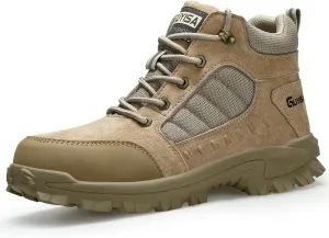 Steel Toe Boots for Men Indestructible Steel Toe Shoes Breathable High Top Work Boots for Men Lightweight Safety Shoes Non Slip Work Shoes Industry Construction Safety Boots