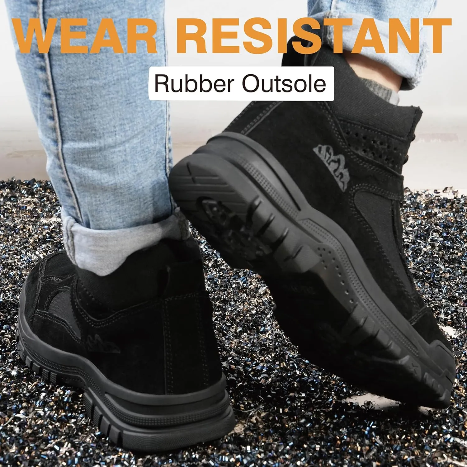 Steel Toe Boots for Men Mens Slip Resistant Waterproof Work Safety Industrial Boots Construction Shoes
