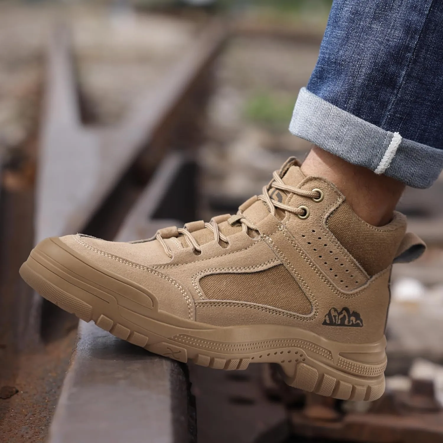 Steel Toe Boots for Men Mens Slip Resistant Waterproof Work Safety Industrial Boots Construction Shoes