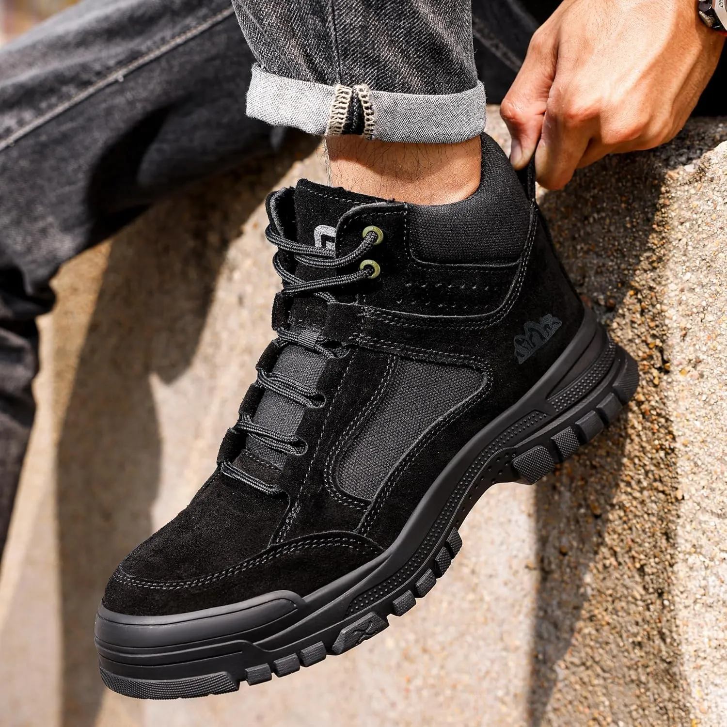 Steel Toe Boots for Men Mens Slip Resistant Waterproof Work Safety Industrial Boots Construction Shoes