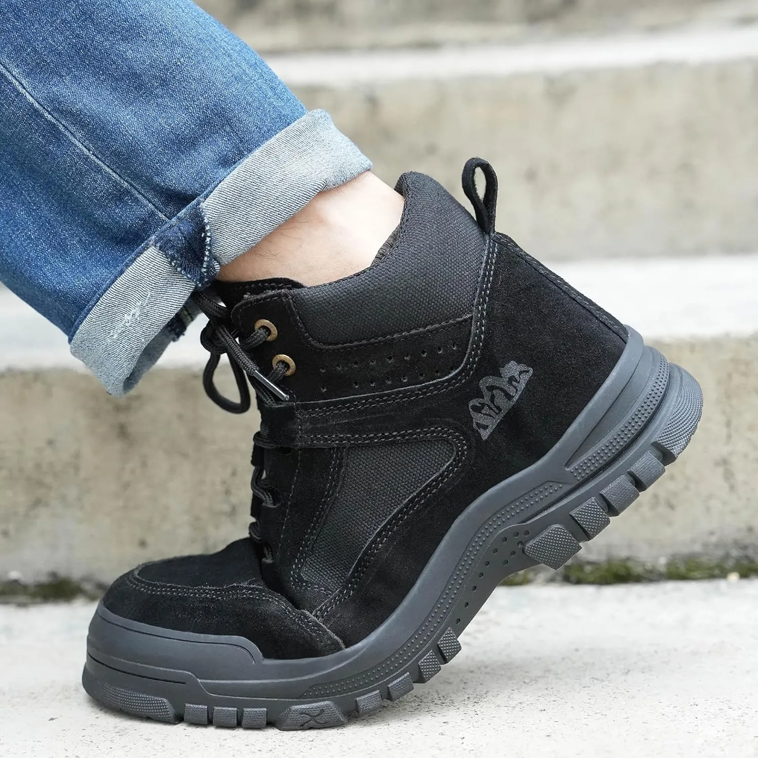 Steel Toe Boots for Men Mens Slip Resistant Waterproof Work Safety Industrial Boots Construction Shoes