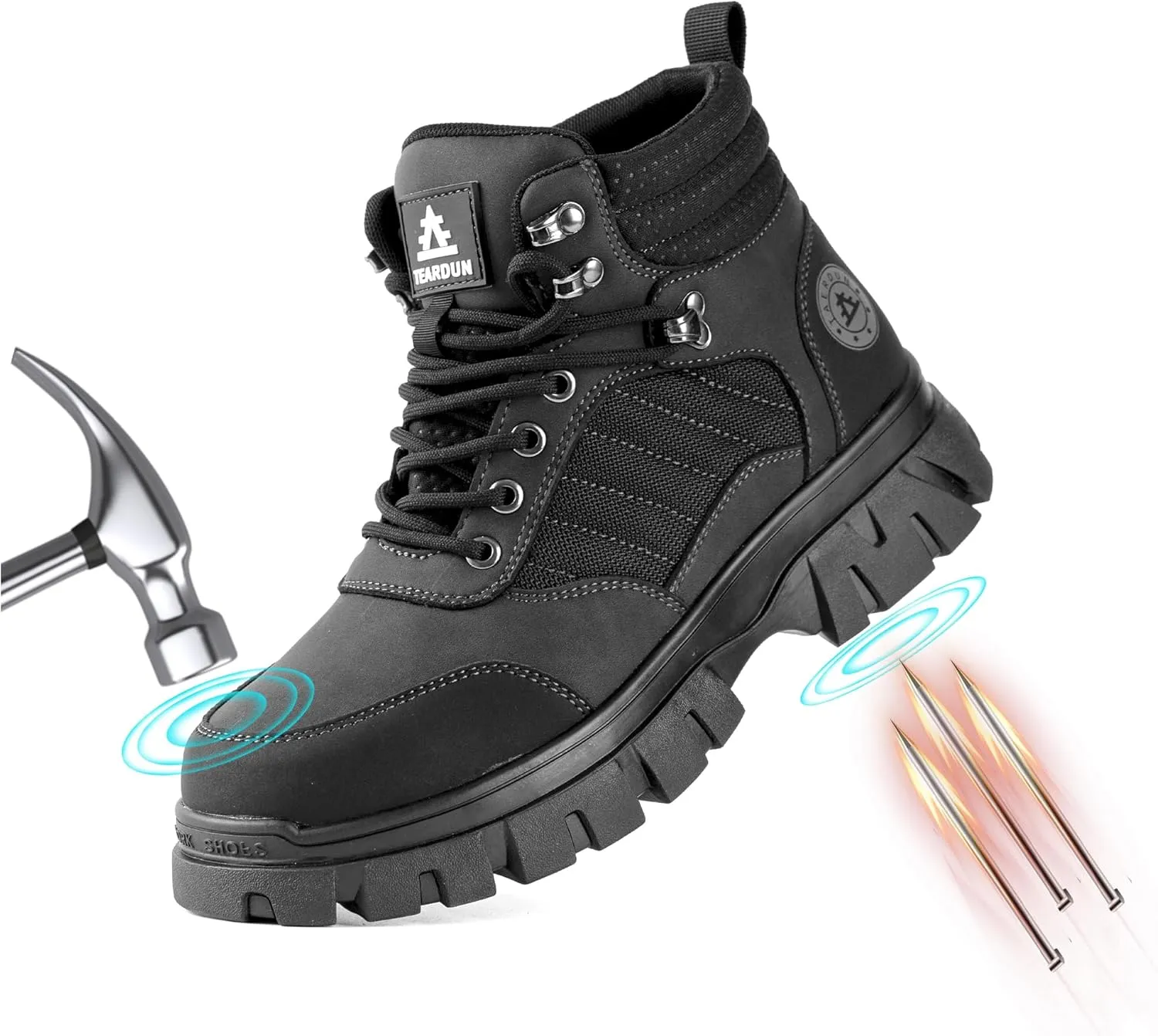 Steel Toe Boots for Men Waterproof Work Safety Shoes Non-slip Breathable Comfort Lightweight, Industrial & Construction Shoes, Indestructible Welding Boots