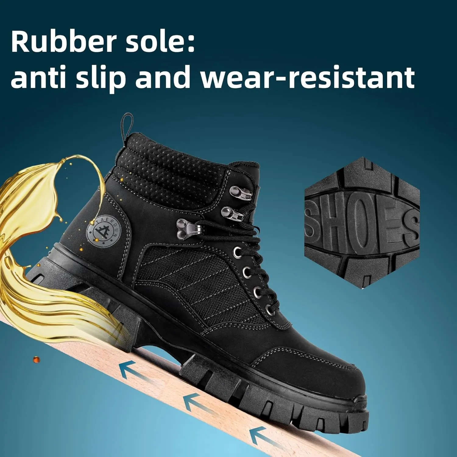 Steel Toe Boots for Men Waterproof Work Safety Shoes Non-slip Breathable Comfort Lightweight, Industrial & Construction Shoes, Indestructible Welding Boots