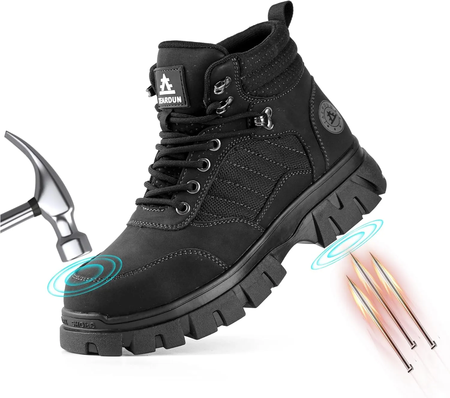 Steel Toe Boots for Men Waterproof Work Safety Shoes Non-slip Breathable Comfort Lightweight, Industrial & Construction Shoes, Indestructible Welding Boots