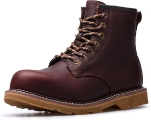 Steel Toe Classic Work Boots For Men,Industrial & Construction Fashion Durable Hiking Safety Shoes 6'' Puncture-proof Footwear Insulated