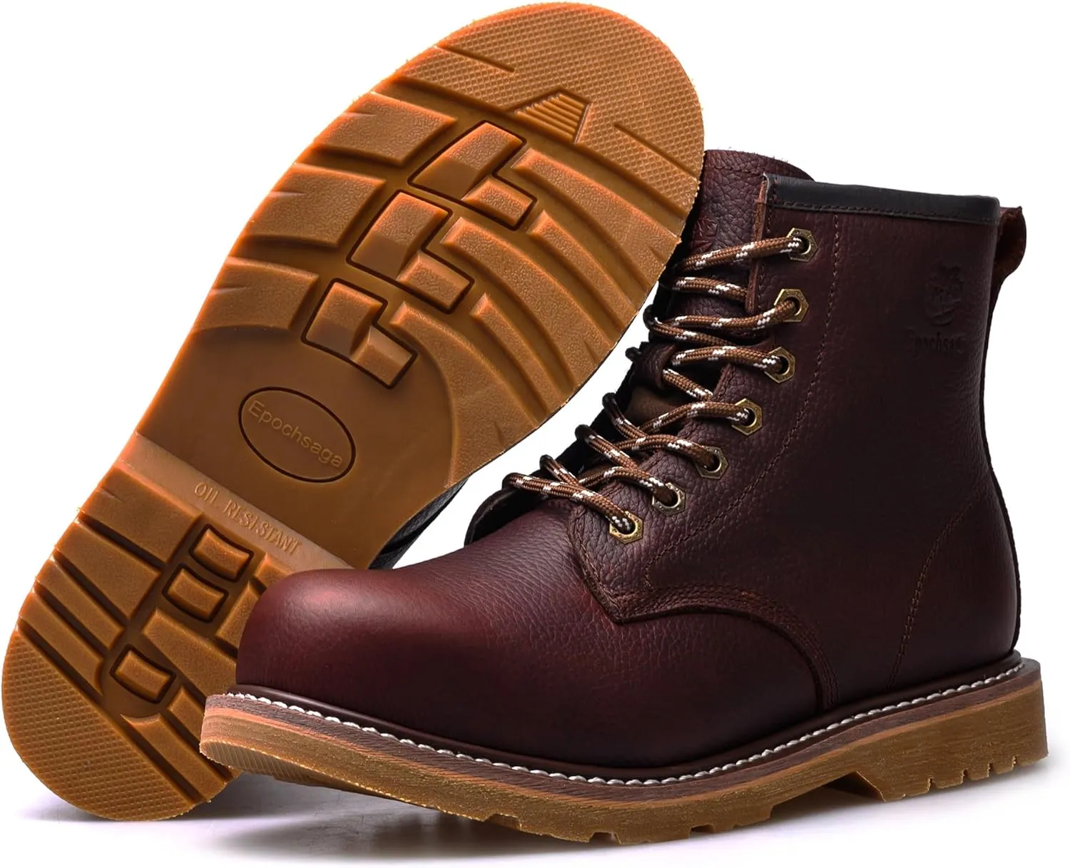 Steel Toe Classic Work Boots For Men,Industrial & Construction Fashion Durable Hiking Safety Shoes 6'' Puncture-proof Footwear Insulated