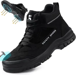 Steel Toe Shoes for Men Lightweight Work Boots for Men Comfortable Steel Toe Boots Industrial Work Shoes Breathable Safety Shoes Construction Steel Toe Sneakers Indestructible Safety Boots