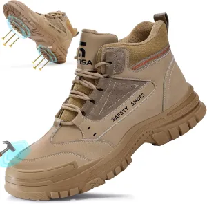 Steel Toe Shoes for Men Lightweight Work Boots for Men Comfortable Steel Toe Boots Industrial Work Shoes Breathable Safety Shoes Construction Steel Toe Sneakers Indestructible Safety Boots