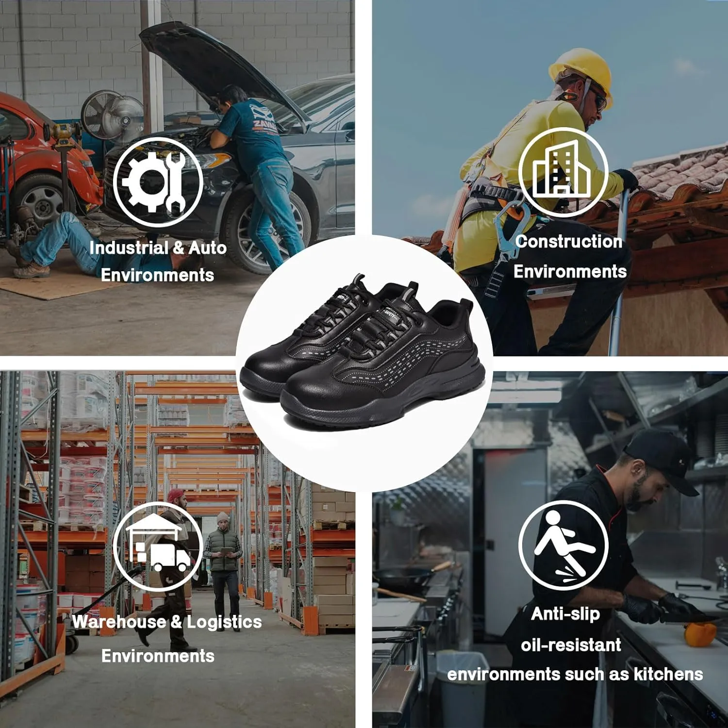 Steel Toe Shoes for Men Women Safety Composite Toe Sneakers Non Slip Water-Resistant Work Boots for Industrial Construction