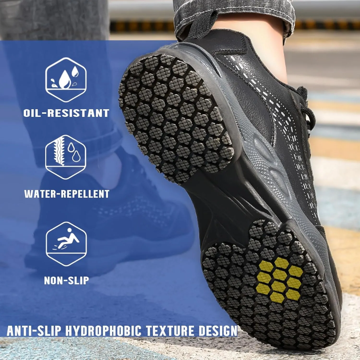 Steel Toe Shoes for Men Women Safety Composite Toe Sneakers Non Slip Water-Resistant Work Boots for Industrial Construction