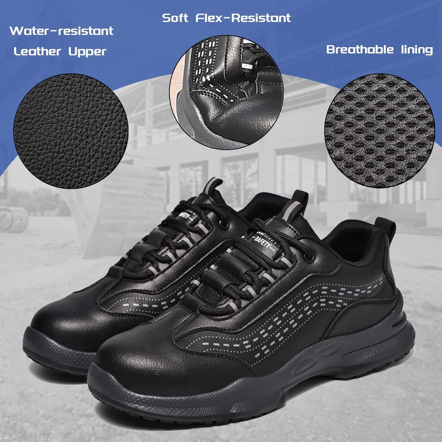 Steel Toe Shoes for Men Women Safety Composite Toe Sneakers Non Slip Water-Resistant Work Boots for Industrial Construction