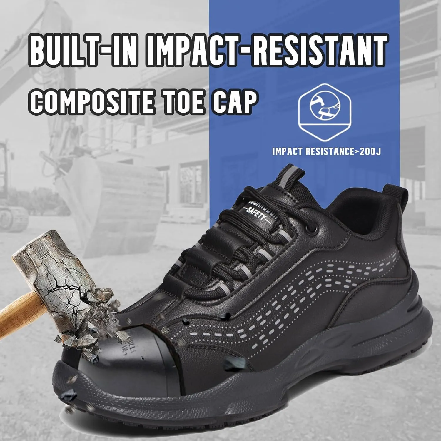 Steel Toe Shoes for Men Women Safety Composite Toe Sneakers Non Slip Water-Resistant Work Boots for Industrial Construction
