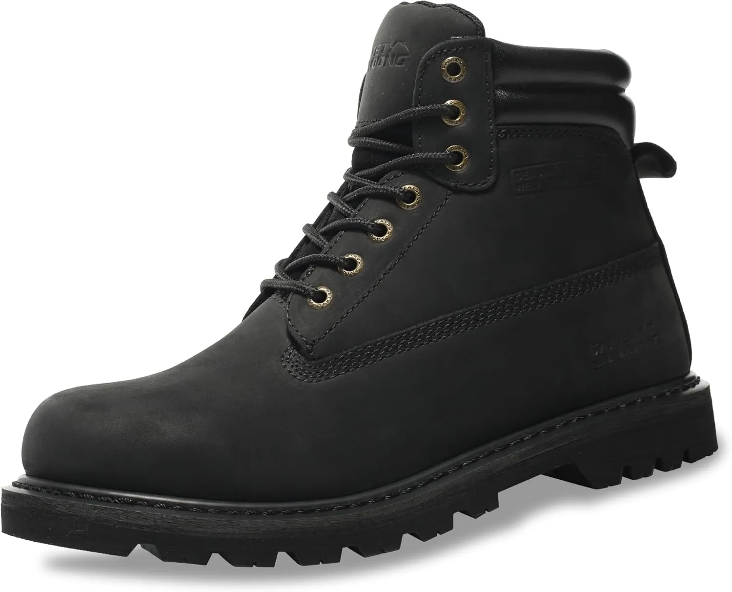 Steel Toe Work Boots for Men, 6-Inch Non Slip Comfortable Leather Waterproof Industrial Construction Safety Workboots