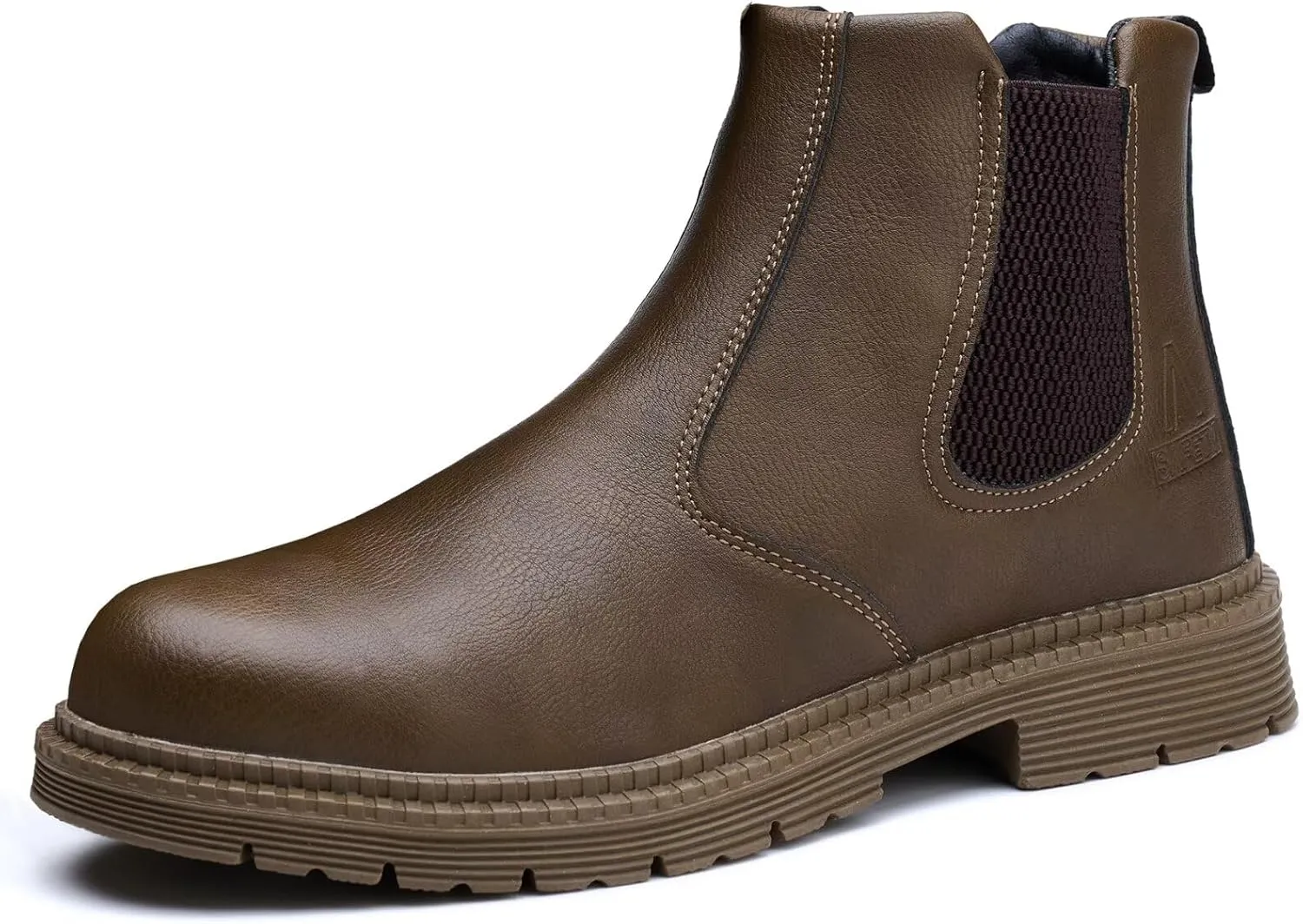 Steel Toe Work Boots for Men Women Slip-on Chelsea Boots, Men's Industrial Construction Shoes, Waterproof, Lightweight, Comfortable, Non-slip Safety Boots…