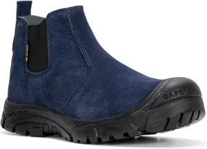 Steel Toe Work Boots for Men Women Slip-on Chelsea Boots, Men's Industrial Construction Shoes, Waterproof, Lightweight, Comfortable, Non-slip Safety Boots…