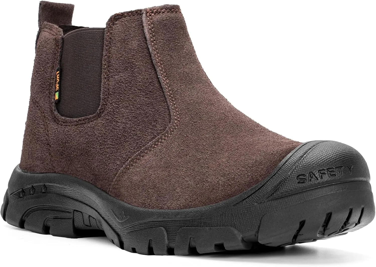 Steel Toe Work Boots for Men Women Slip-on Chelsea Boots, Men's Industrial Construction Shoes, Waterproof, Lightweight, Comfortable, Non-slip Safety Boots…