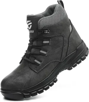 Steel Toe Work Boots for Men Women Slip Resistant Puncture-Resistant Lightweight Safety Shoes Industrial & Construction Work Boots