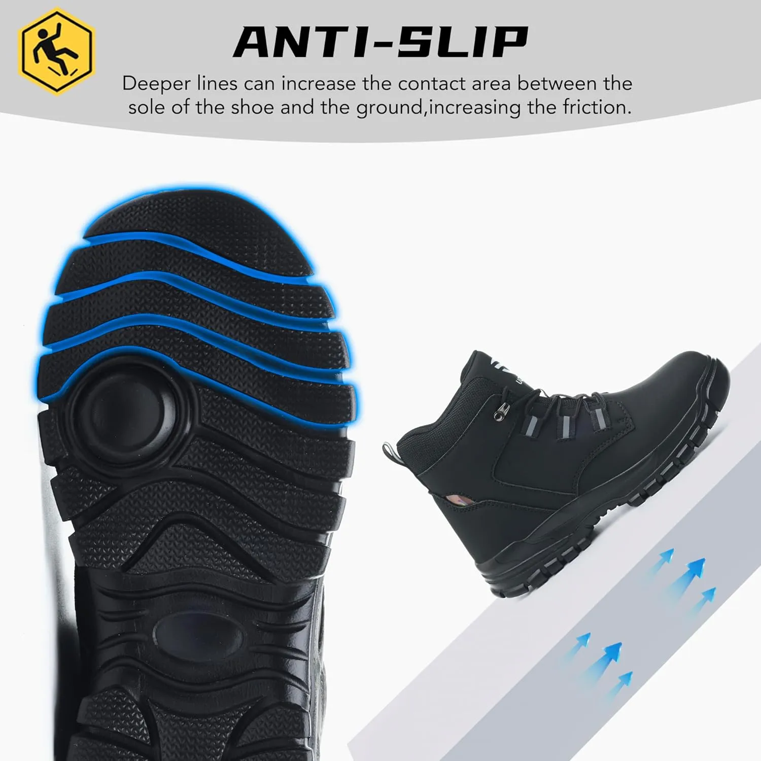 Steel Toe Work Boots for Men Women Slip Resistant Puncture-Resistant Lightweight Safety Shoes Industrial & Construction Work Boots