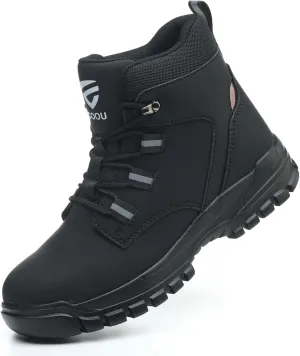 Steel Toe Work Boots for Men Women Slip Resistant Puncture-Resistant Lightweight Safety Shoes Industrial & Construction Work Boots