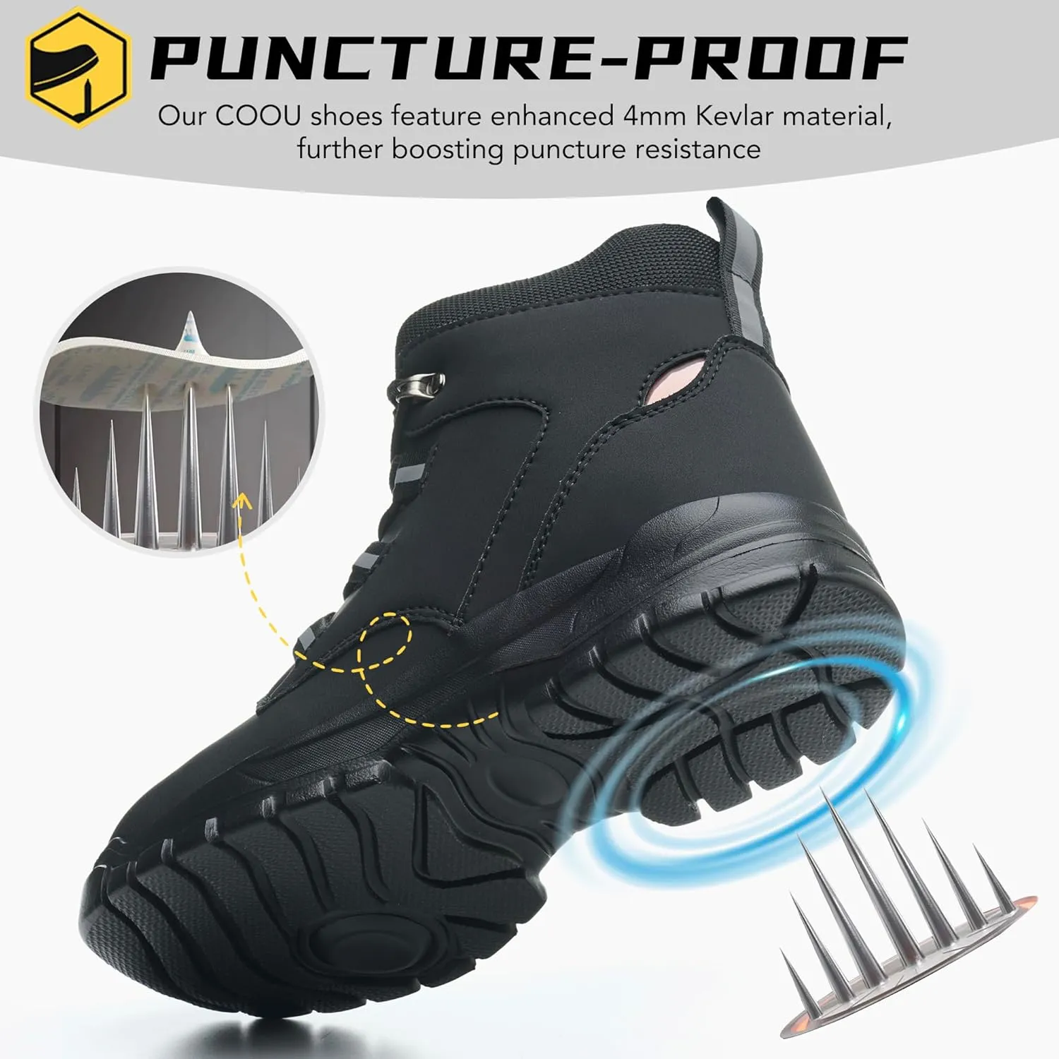 Steel Toe Work Boots for Men Women Slip Resistant Puncture-Resistant Lightweight Safety Shoes Industrial & Construction Work Boots