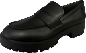 Steve Madden Womens Black Lug Loafers 8.0