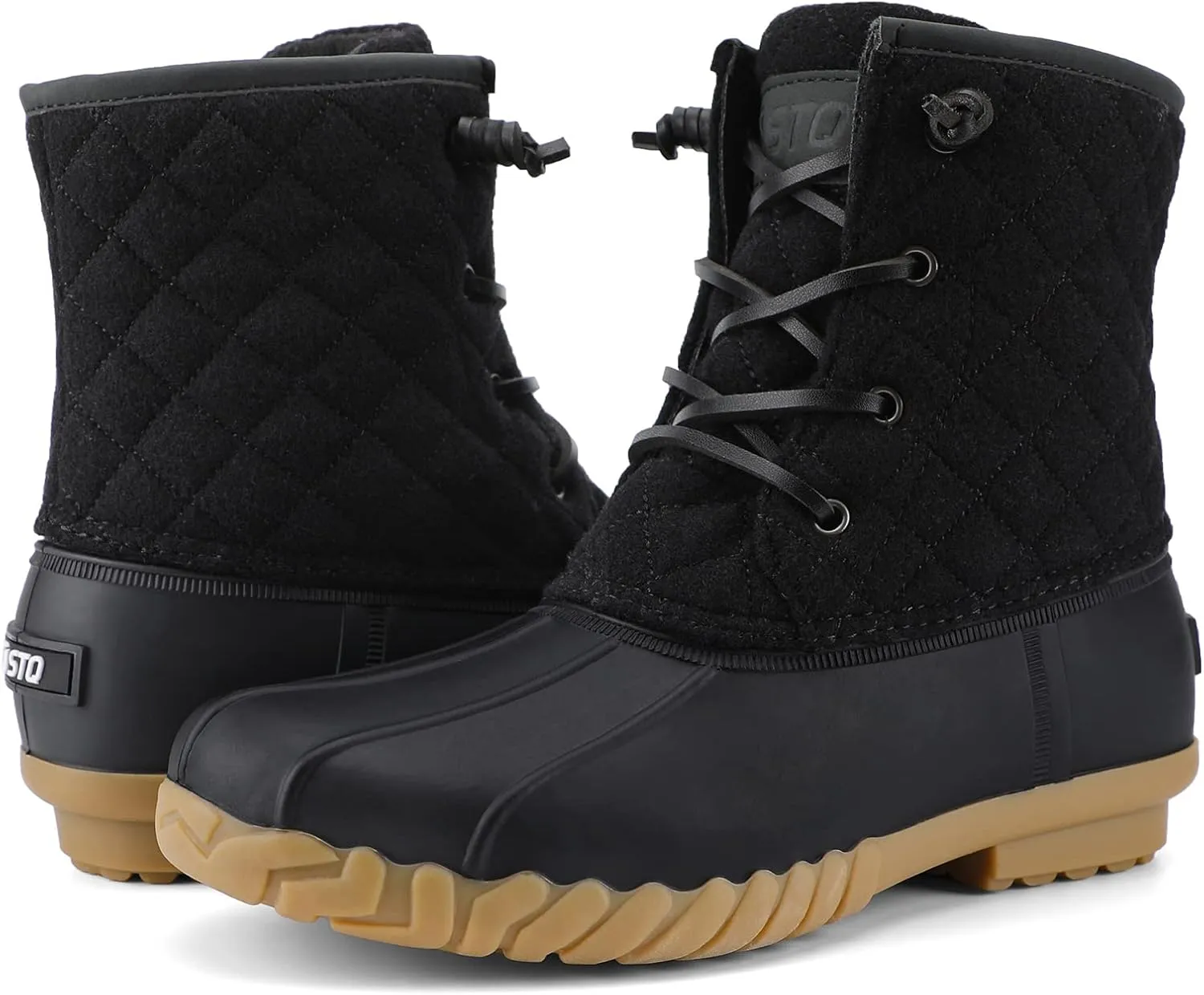 STQ Duck Boots for Women Waterproof Winter Boots Quilted Snow Boots