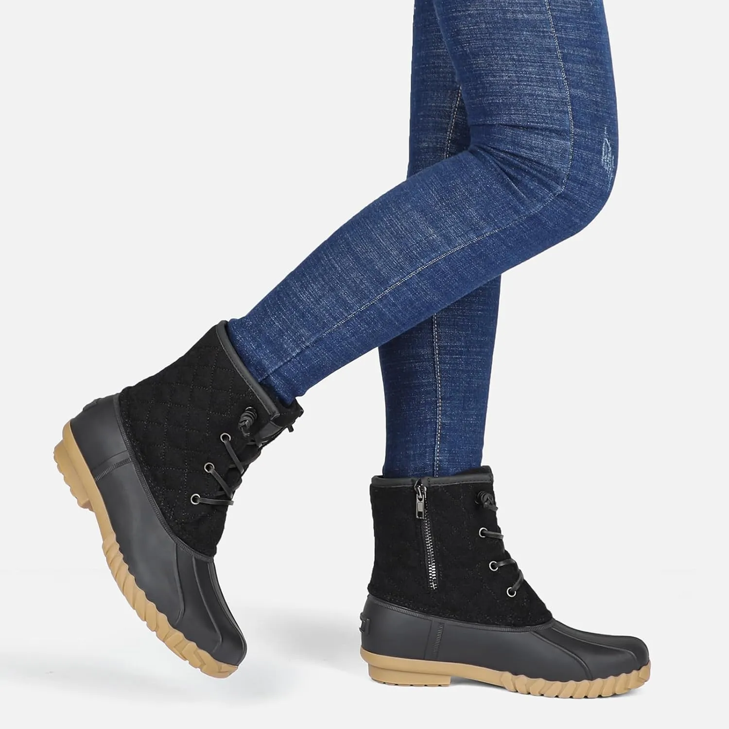 STQ Duck Boots for Women Waterproof Winter Boots Quilted Snow Boots